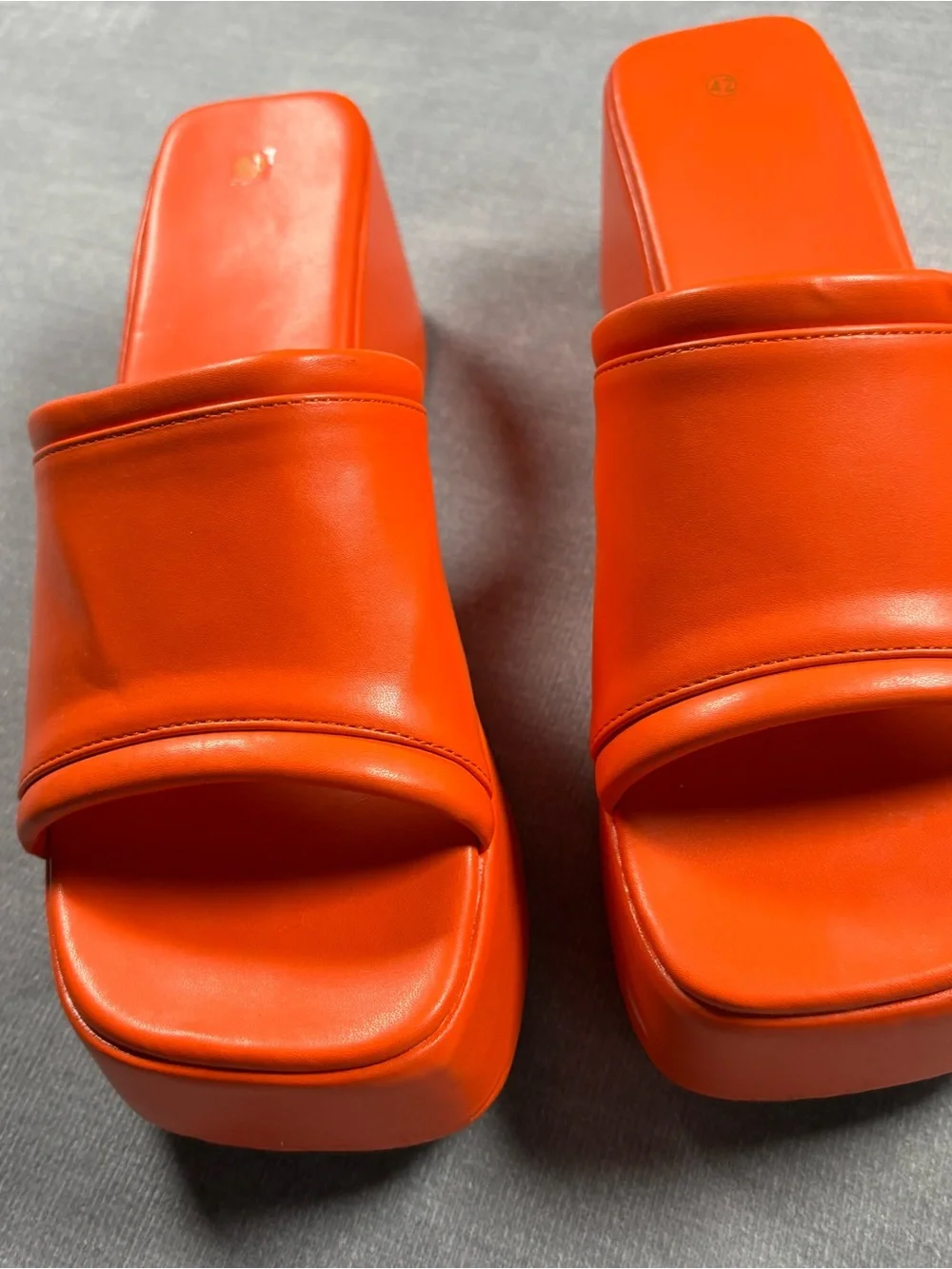 Orange Platform Slide Sandals Women’s Chunky Y2K Summer Size 11